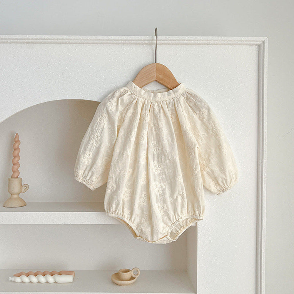 MyKids-USA® Simple Solid Floral Baby Round Neck bodysuit OR Girls Dress