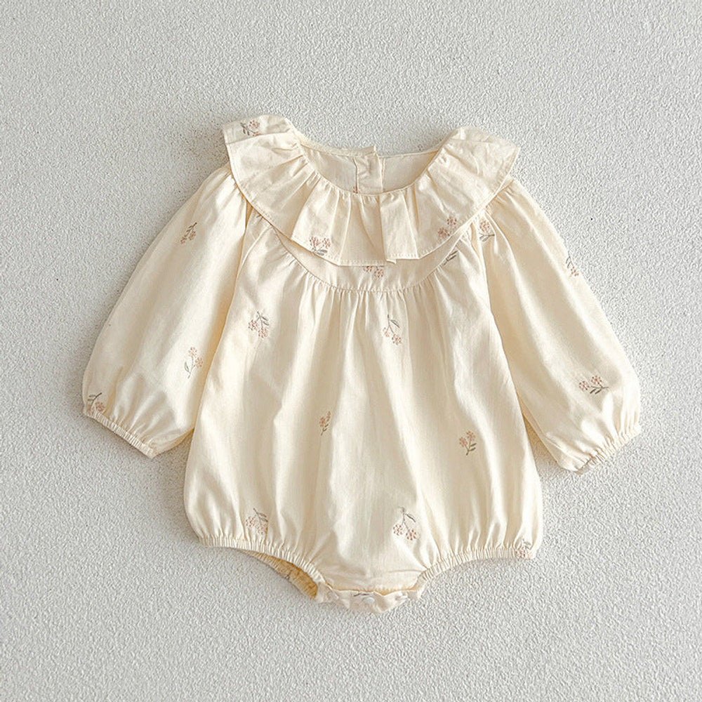 MyKids-USA® Floral Baby Ruffle Neck bodysuit And Girls’ Dress – Princess Sister Matching Set