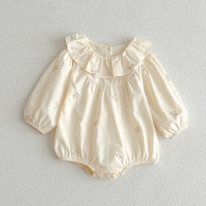 MyKids-USA® Floral Baby Ruffle Neck bodysuit And Girls’ Dress – Princess Sister Matching Set