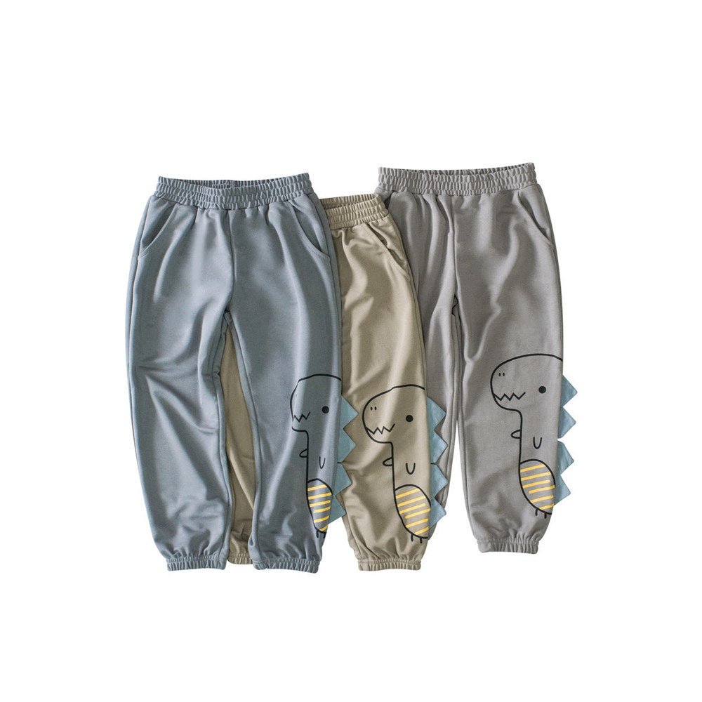 MyKids-USA® Children Boys Dinosaur Cartoon Sports Trousers With Pockets