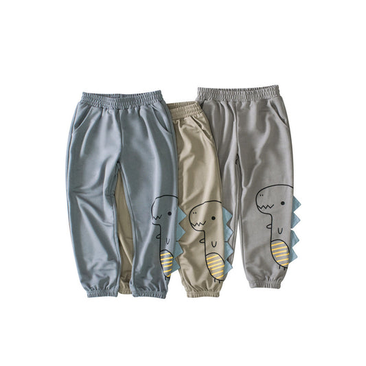MyKids-USA® Children Boys Dinosaur Cartoon Sports Trousers With Pockets