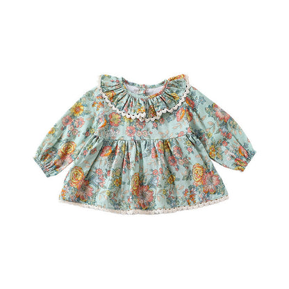 MyKids-USA® Baby Kids Girls Floral Ruffle Collar Top And Shorts Clothing Set
