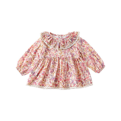 MyKids-USA® Baby Kids Girls Floral Ruffle Collar Top And Shorts Clothing Set