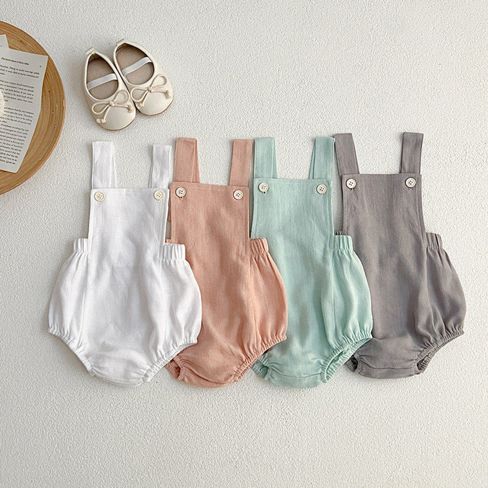MyKids-USA® Baby Unisex Solid Color Overalls Design bodysuit