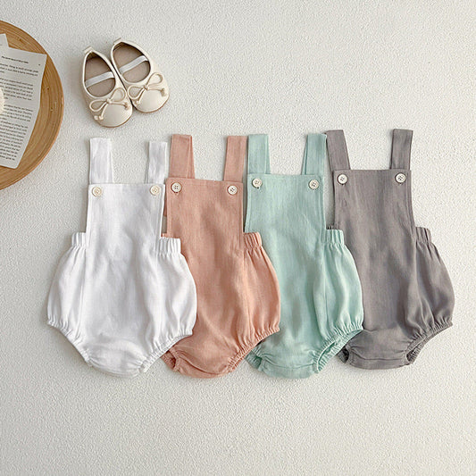 MyKids-USA® Baby Unisex Solid Color Overalls Design bodysuit