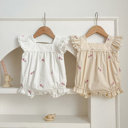 MyKids-USA® Baby Girls Floral Square Neck bodysuit