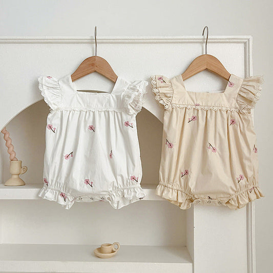 MyKids-USA® Baby Girls Floral Square Neck bodysuit