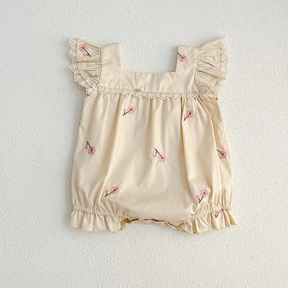 MyKids-USA® Baby Girls Floral Square Neck bodysuit