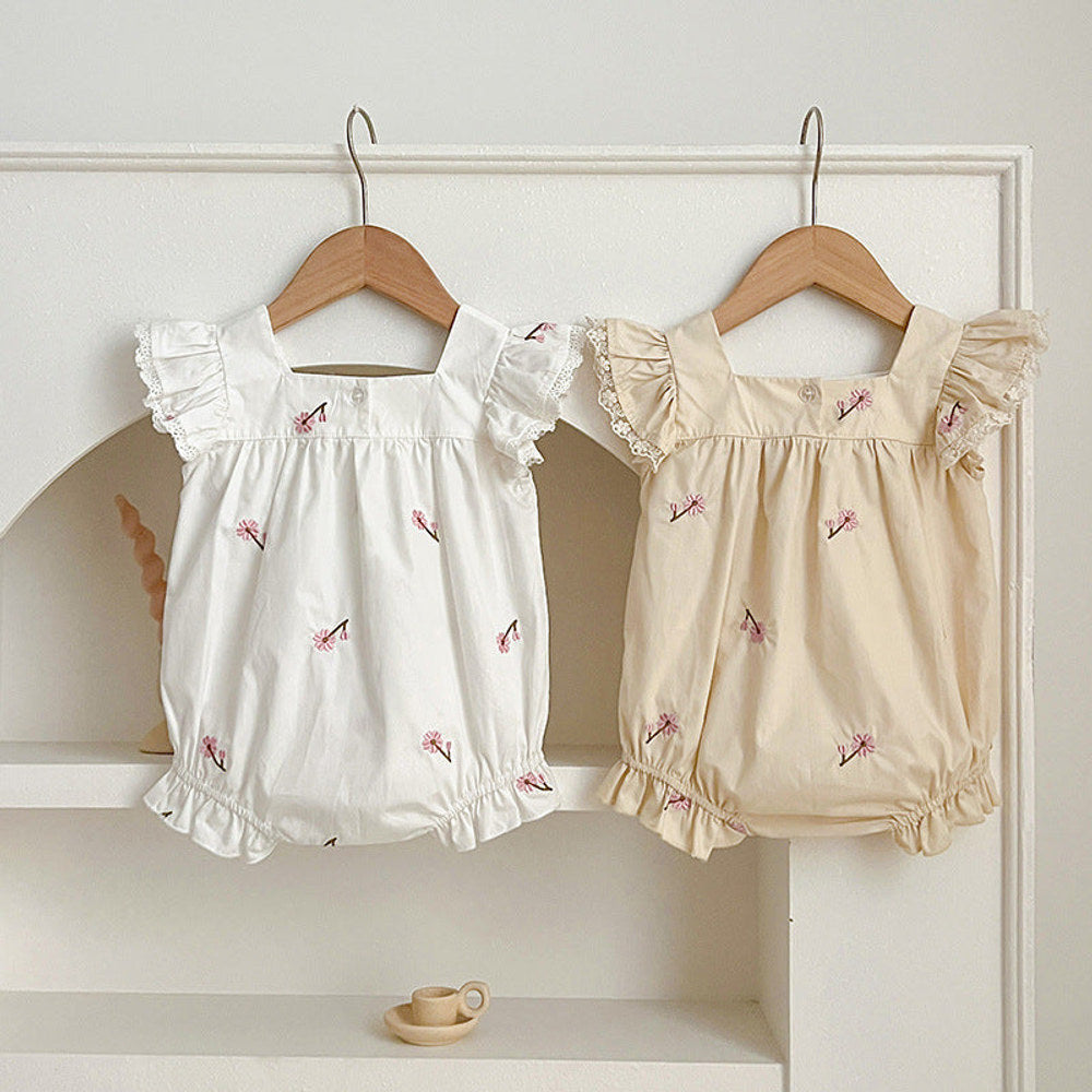 MyKids-USA® Baby Girls Floral Square Neck bodysuit