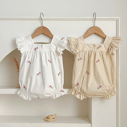 MyKids-USA® Baby Girls Floral Square Neck bodysuit