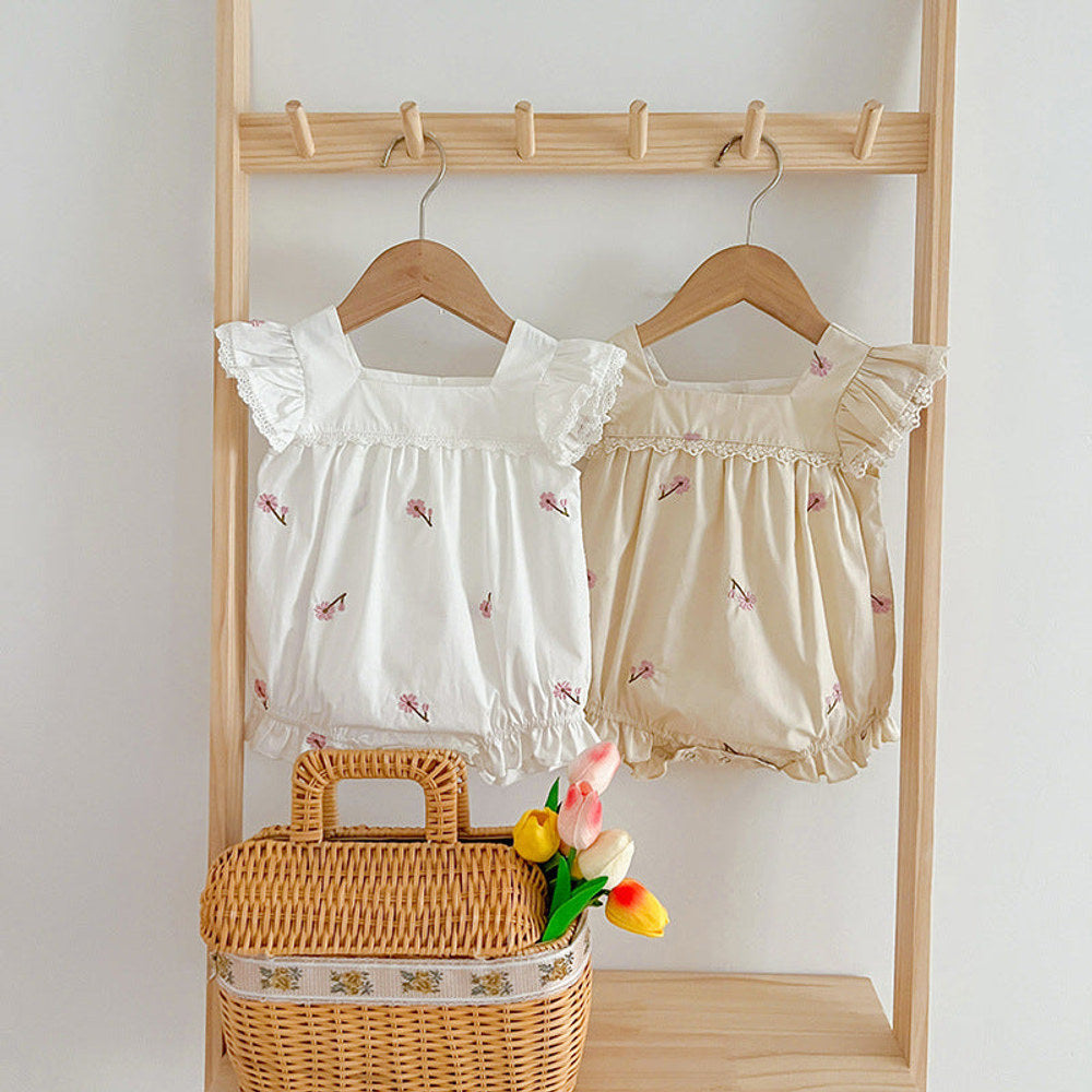 MyKids-USA® Baby Girls Floral Square Neck bodysuit