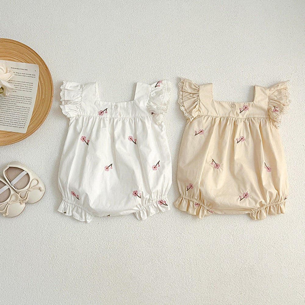 MyKids-USA® Baby Girls Floral Square Neck bodysuit