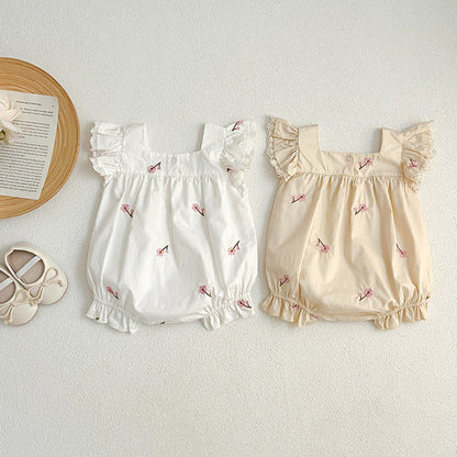 MyKids-USA® Baby Girls Floral Square Neck bodysuit