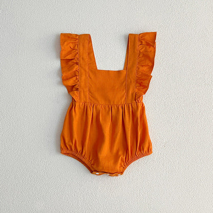 MyKids-USA® Baby Girls Solid Color Square Neck bodysuit