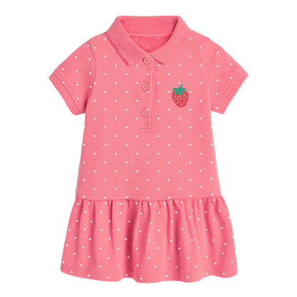 MyKids-USA® Girls’ Clothing: Collar Flip Cartoon Children’s Polo Dress