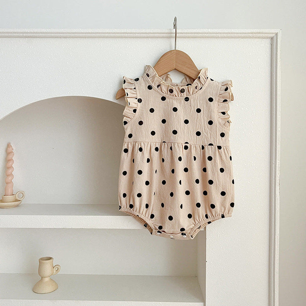 MyKids-USA® Baby Girls Sleeveless Polka Dots bodysuit
