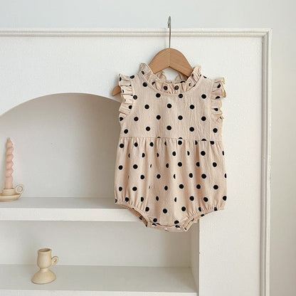 MyKids-USA® Baby Girls Sleeveless Polka Dots bodysuit