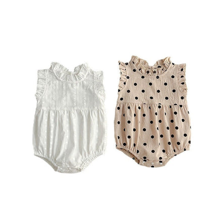 MyKids-USA® Baby Girls Sleeveless Polka Dots bodysuit