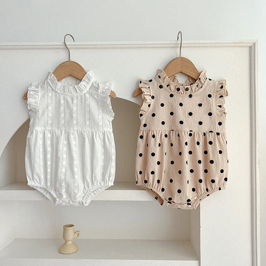 MyKids-USA® Baby Girls Sleeveless Polka Dots bodysuit