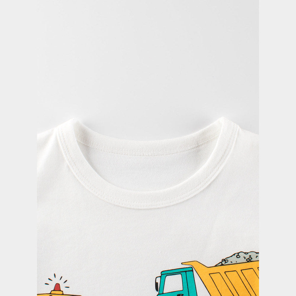 MyKids-USA® Construction Vehicles Printing Boys T-Shirt In European And American Style
