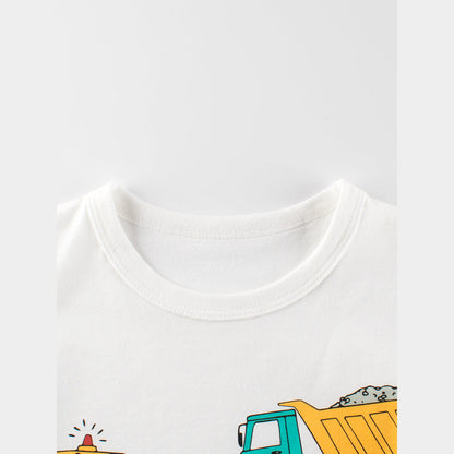 MyKids-USA® Construction Vehicles Printing Boys T-Shirt In European And American Style