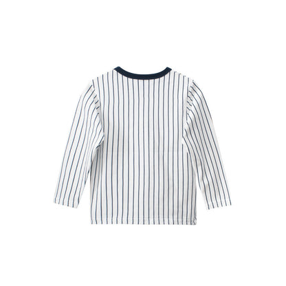 MyKids-USA® Baby Kids Boys Vertical Stripes Round Neck Long Sleeves Top