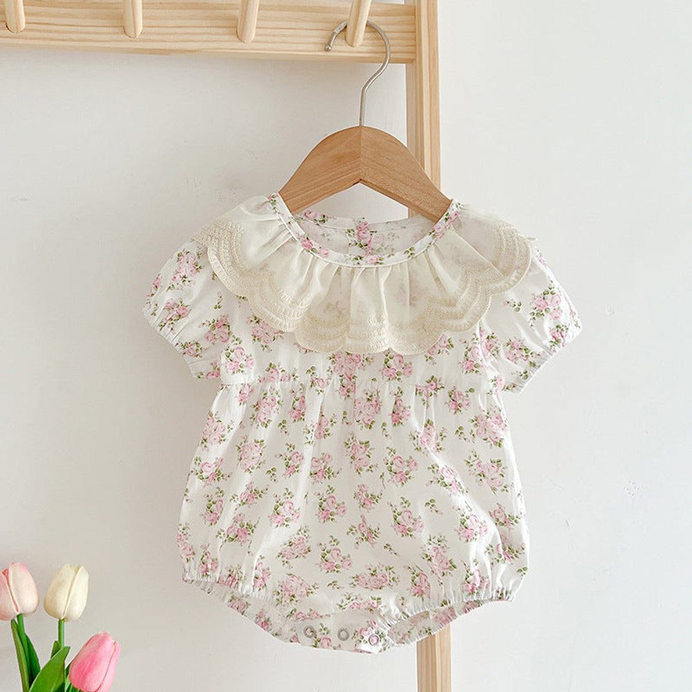 MyKids-USA® Summer Girls Floral Pattern Ruffle Collar bodysuit OR Girls Dress
