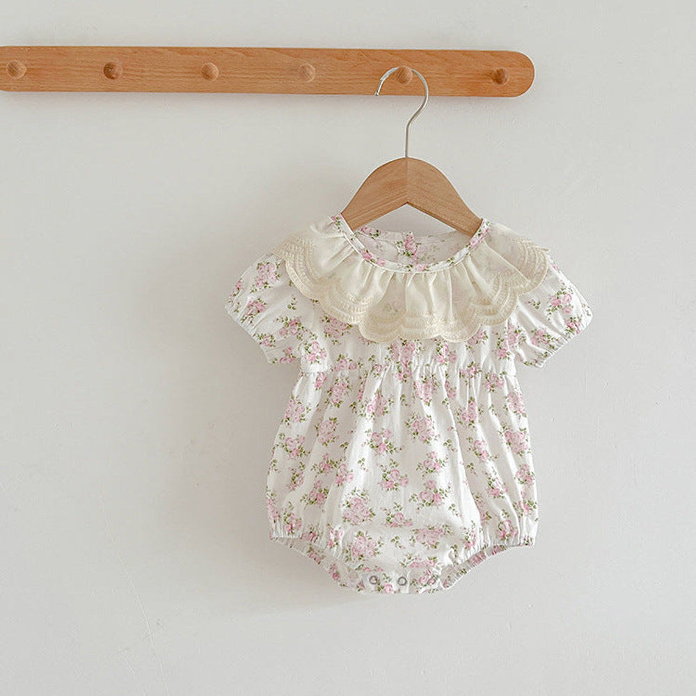 MyKids-USA® Summer Girls Floral Pattern Ruffle Collar bodysuit OR Girls Dress