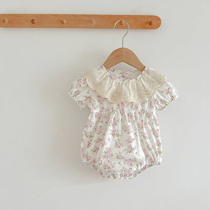MyKids-USA® Summer Girls Floral Pattern Ruffle Collar bodysuit OR Girls Dress