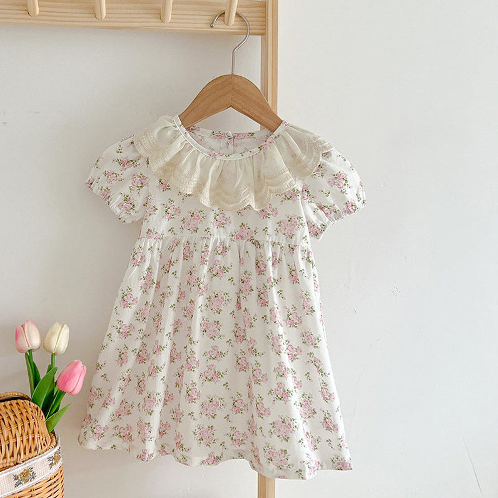MyKids-USA® Summer Girls Floral Pattern Ruffle Collar bodysuit OR Girls Dress