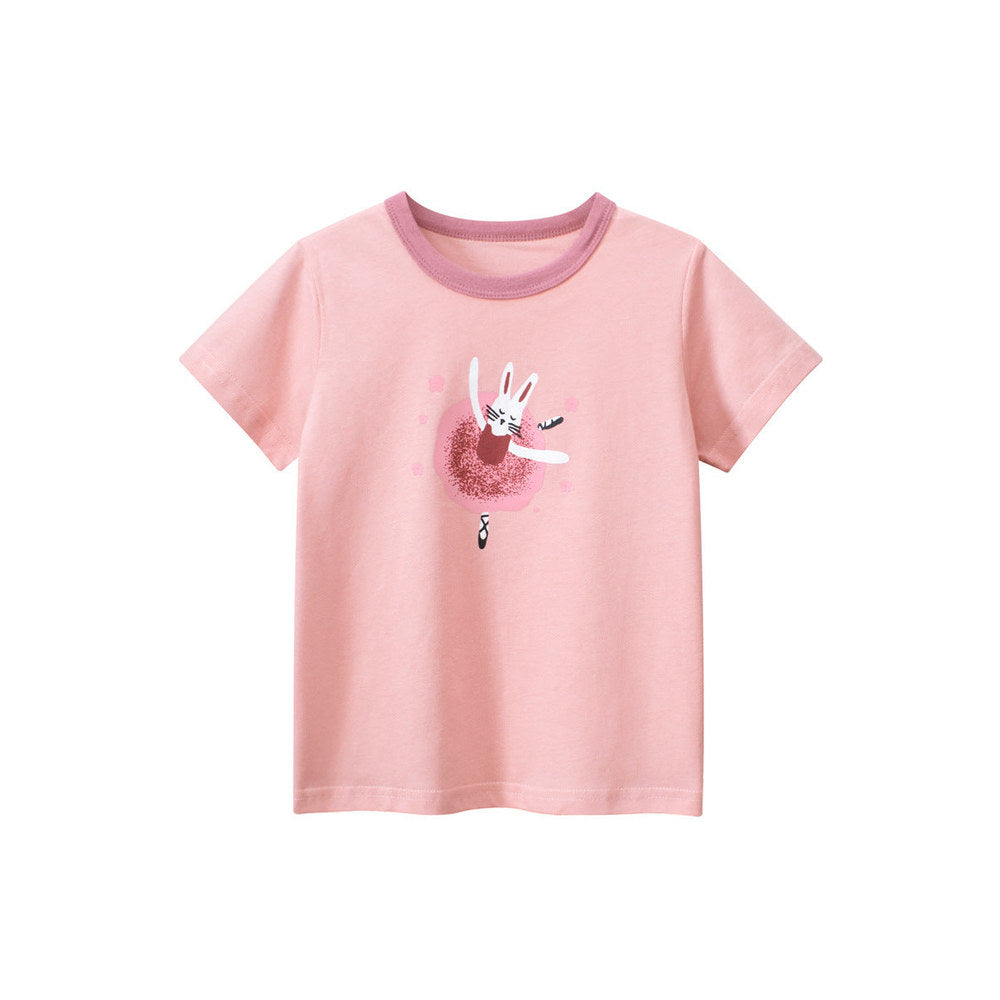 MyKids-USA® Rabbit Dancer Printing Girls’ T-Shirt In European And American Style For