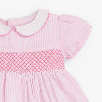 MyKids-USA® Baby Kids Girls Pink Short Sleeves Dress With Rabbits And Flowers Pattern