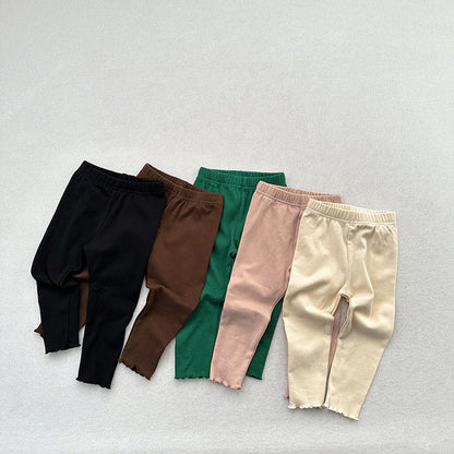 MyKids-USA Children's Solid Color Leggings Girls Kindergarten Trousers