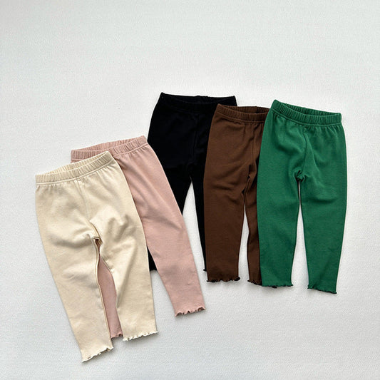 MyKids-USA Children's Solid Color Leggings Girls Kindergarten Trousers