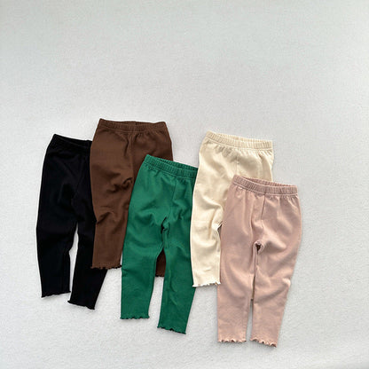 MyKids-USA Children's Solid Color Leggings Girls Kindergarten Trousers