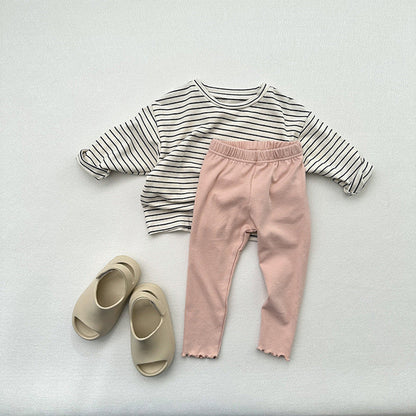 MyKids-USA Children's Solid Color Leggings Girls Kindergarten Trousers