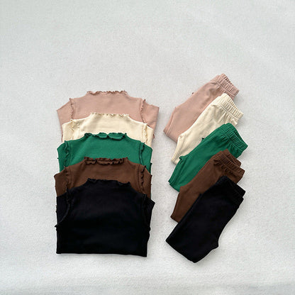 MyKids-USA Children's Solid Color Leggings Girls Kindergarten Trousers