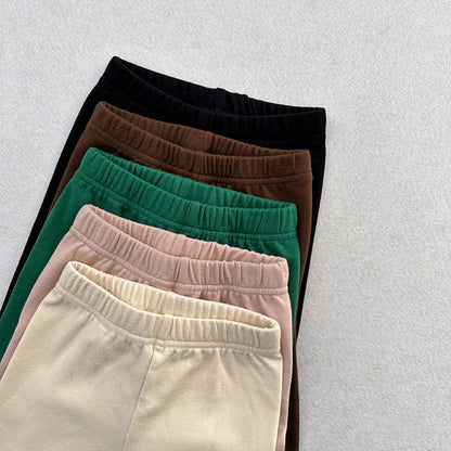 MyKids-USA Children's Solid Color Leggings Girls Kindergarten Trousers
