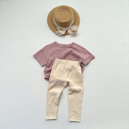 MyKids-USA Children's Solid Color Leggings Girls Kindergarten Trousers