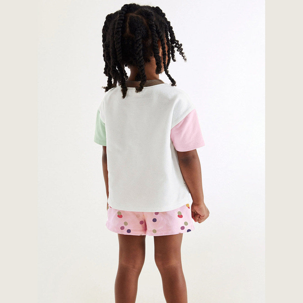MyKids-USA® Baby Kids Girls Cartoon Top And Dots Shorts Casual Clothing Set