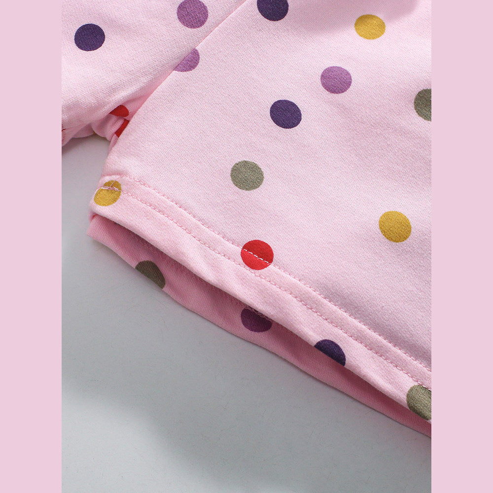 MyKids-USA® Baby Kids Girls Cartoon Top And Dots Shorts Casual Clothing Set