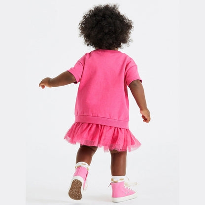 MyKids-USA® Girls’ Clothing Collection – Teddy Sequin Children’s T-Shirt Dress