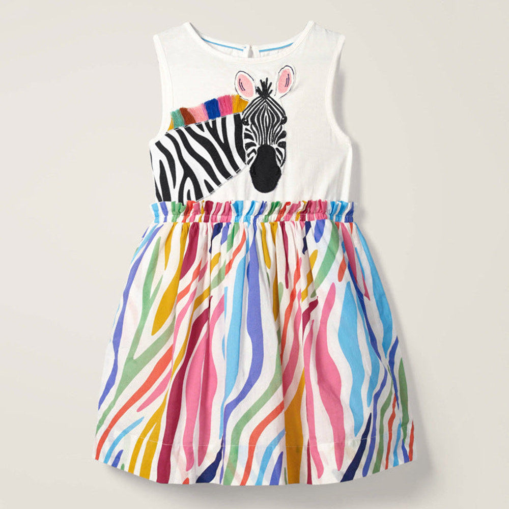 MyKids-USA® Baby Girls Sleeveless Zebra Design Dress