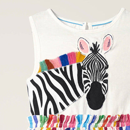 MyKids-USA® Baby Girls Sleeveless Zebra Design Dress