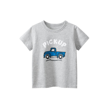 MyKids-USA® Boys’ Pick-Up Truck Print T-Shirt In European And American Style