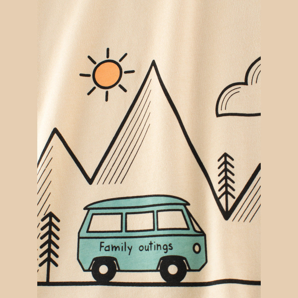 MyKids-USA® Boys Outing Scene Print T-Shirt In European And American Style For Summer