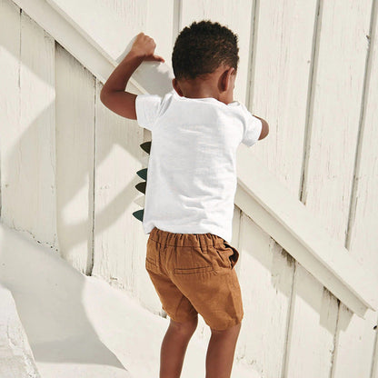 MyKids-USA® Boys’ Dinosaur Design T-Shirt With Pocket In European And American Style