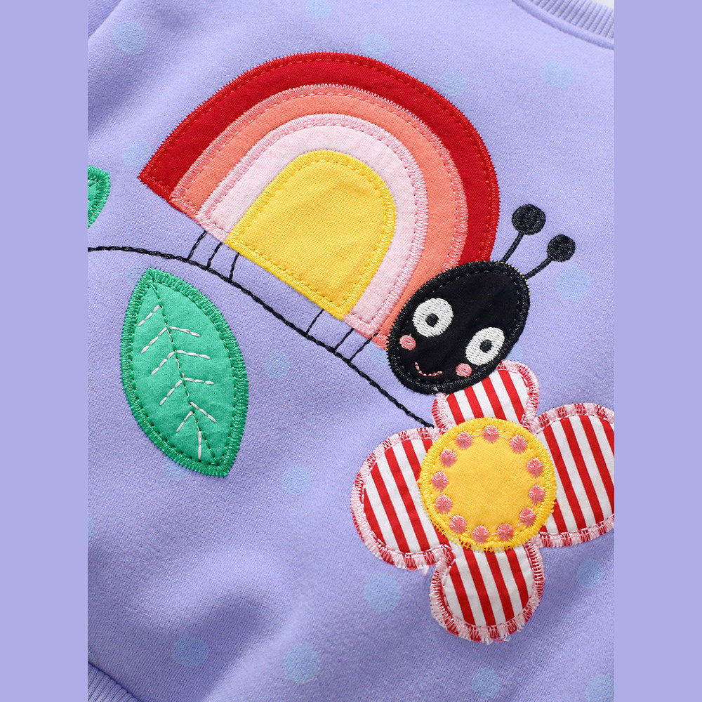MyKids-USA® Girls Insect Cartoon Top Pullover And Pants 2-Piece Set