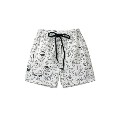 MyKids-USA® Boys Stylish Doodle Print Casual Shorts