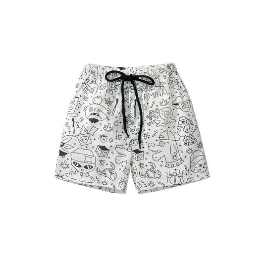 MyKids-USA® Boys Stylish Doodle Print Casual Shorts